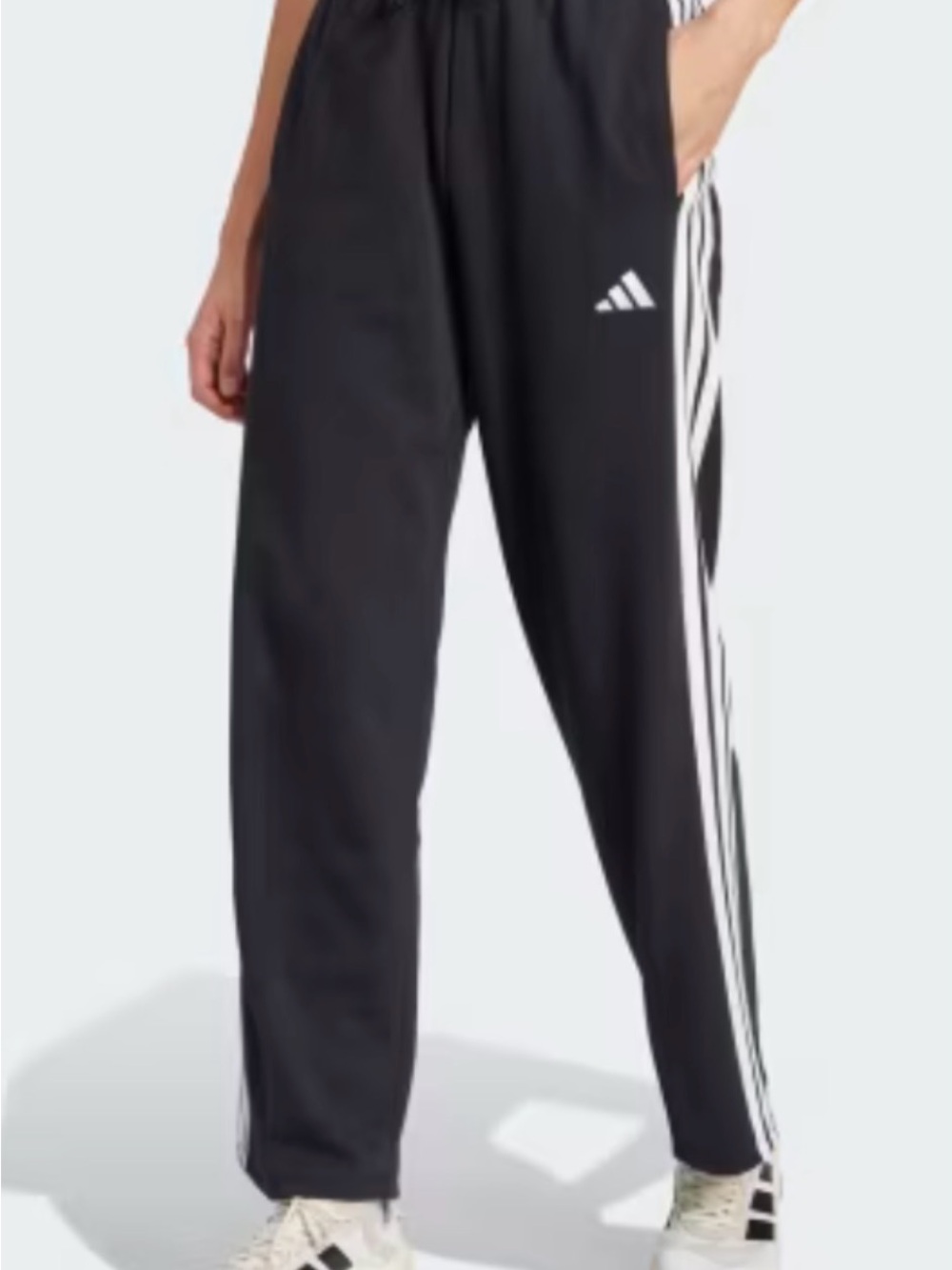 adidas Black Joggers with White Three-Stripes